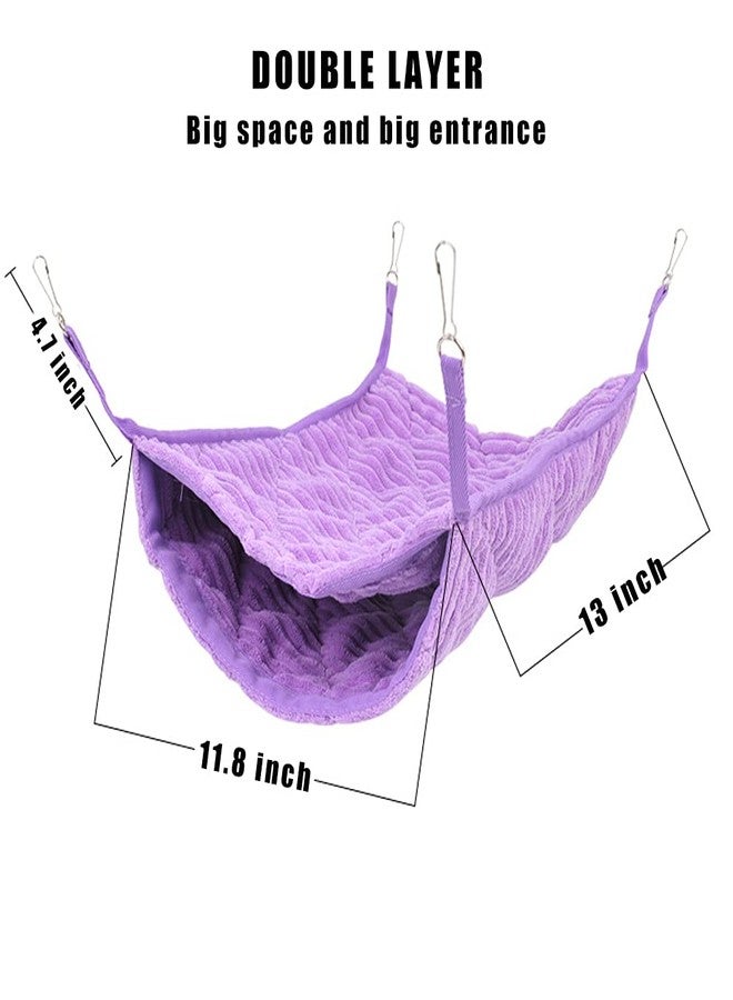 WOLEDOE Large Ferret Hammock, Hanging Tunnel Bed for Cage Fit Rats Chinchilla - Purple - Image 2